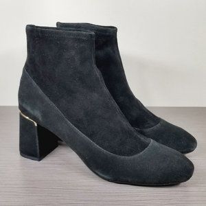 Cole Haan Laree Booties, Black Stretch Suede, Womens Size 10 B